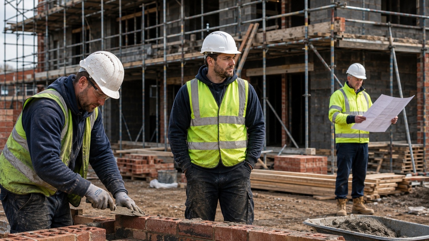 Experienced construction worker developing their career on a UK construction site